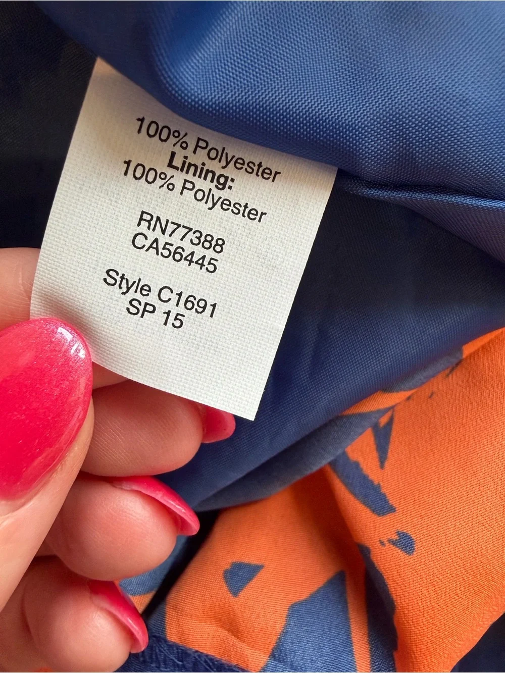 J.Crew Navy Blue & Orange Floral Sleeveless A-Line Dress Size 14